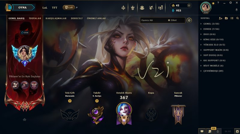 ÖLÜMSÜZ EFSANE KAİSALI EŞSİZ KOLEKSİYONLUK LOL HESABI SATILIK!